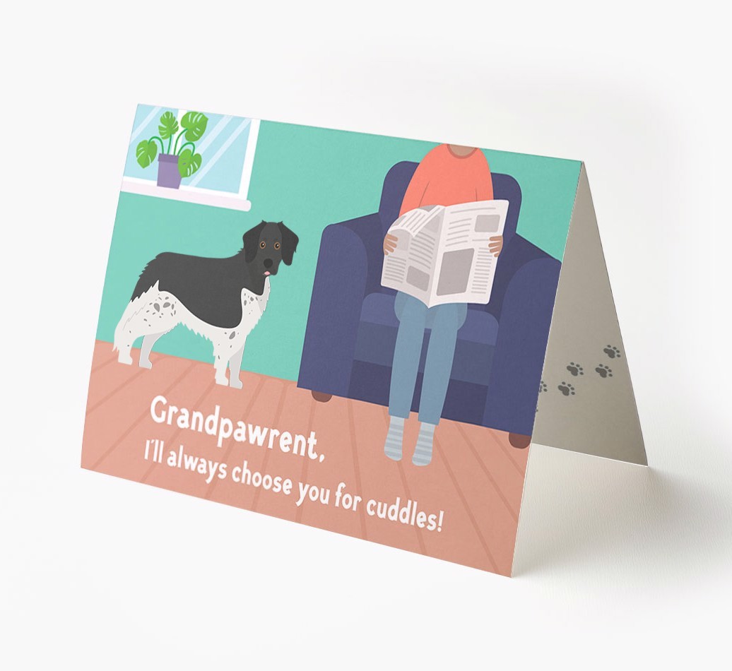 'Grandpawrent, I'll Always Choose You For Cuddles' - Personalised {breedFullName} Card