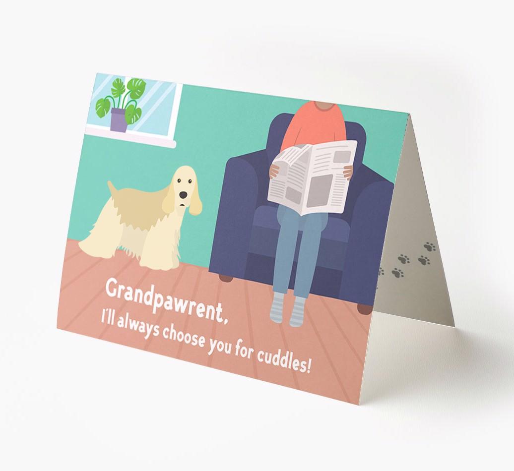 'Grandpawrent, I'd Always Choose You For Cuddles' - Personalized {breedFullName} Card