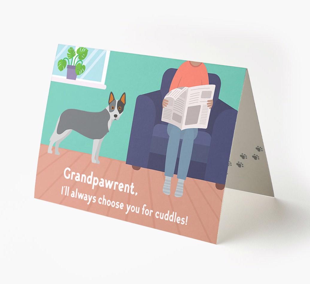 'Grandpawrent, I'd Always Choose You For Cuddles' - Personalized {breedFullName} Card