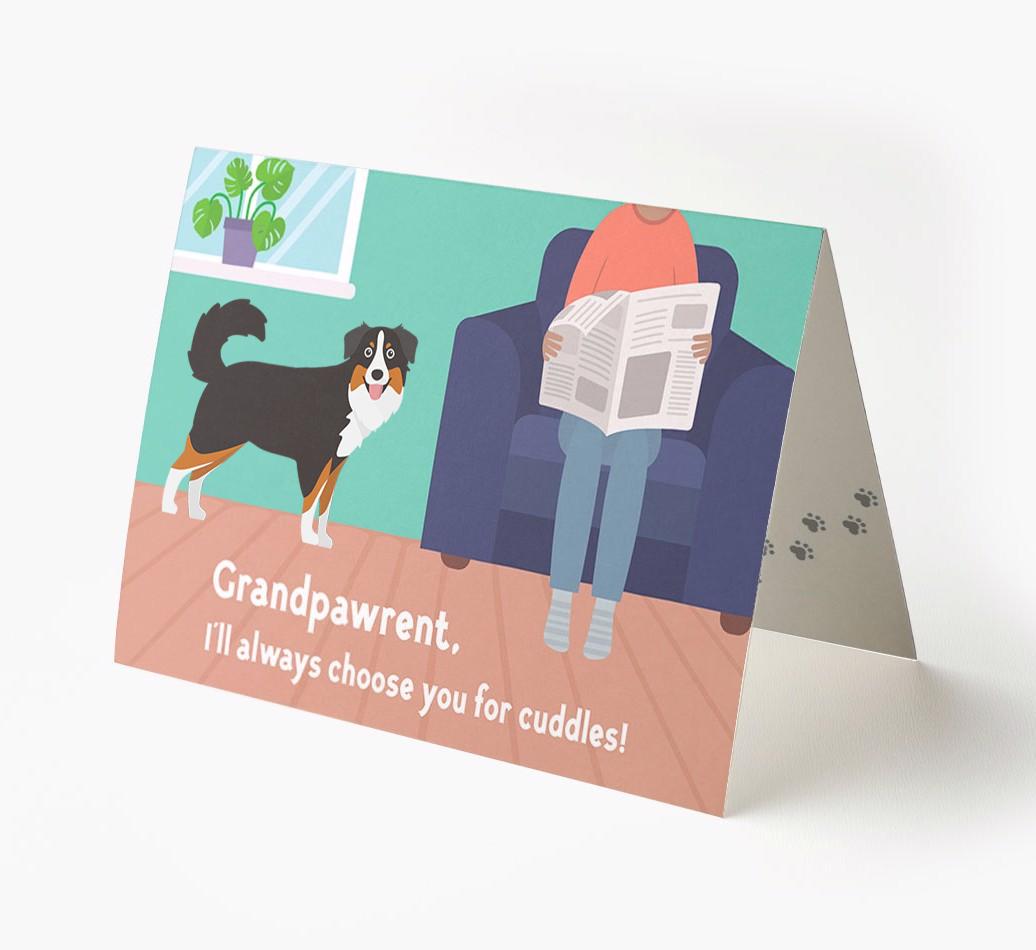 'Grandpawrent, I'd Always Choose You For Cuddles' - Personalized {breedFullName} Card