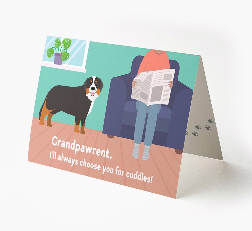 'Grandpawrent, I'd Always Choose You For Cuddles' - Personalized {breedFullName} Card