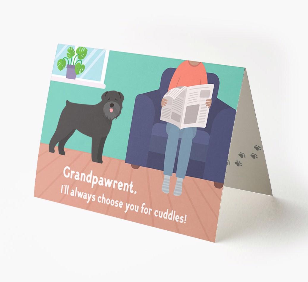 'Grandpawrent, I'd Always Choose You For Cuddles' - Personalized {breedFullName} Card