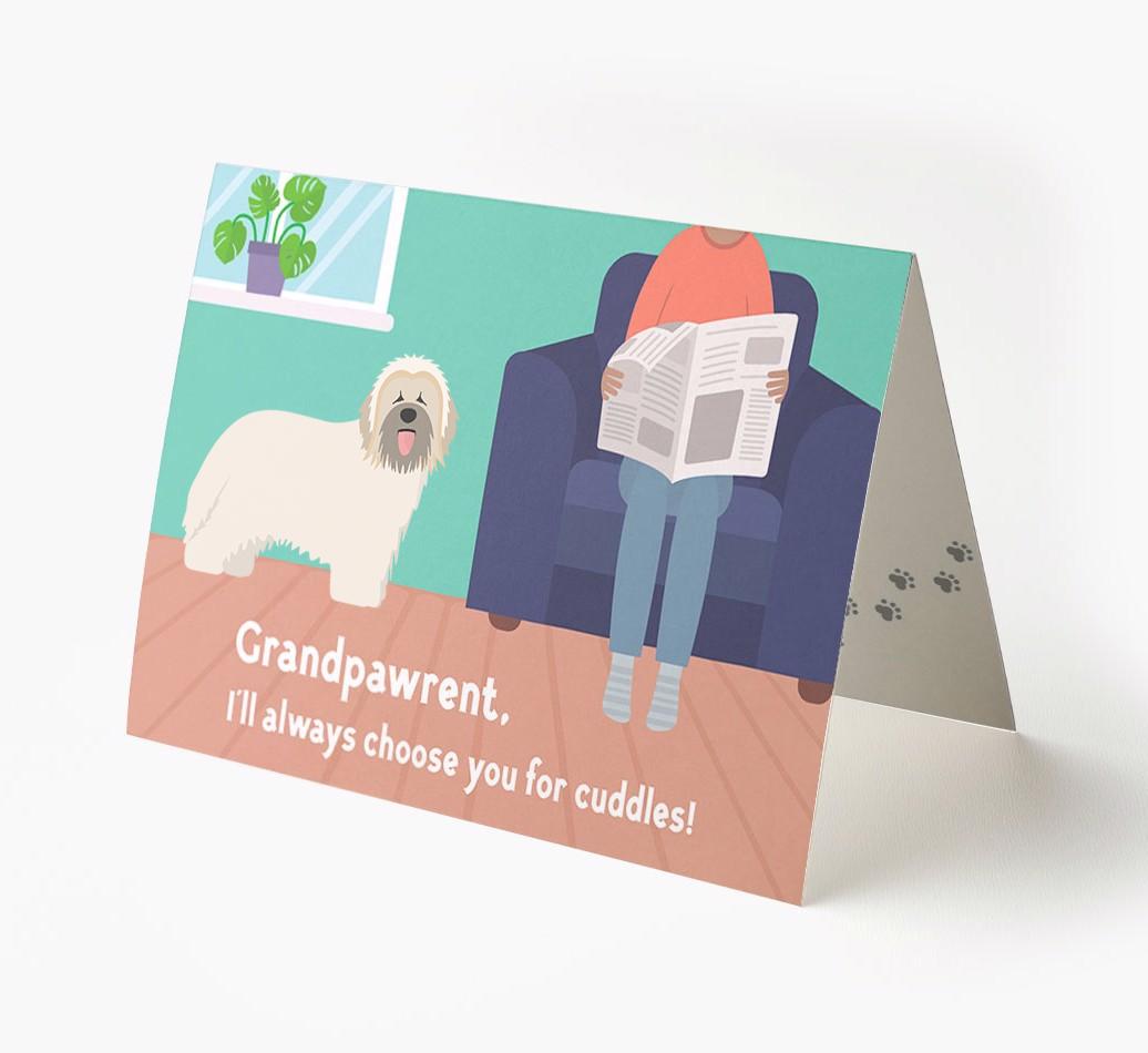 'Grandpawrent, I'd Always Choose You For Cuddles' - Personalized {breedFullName} Card