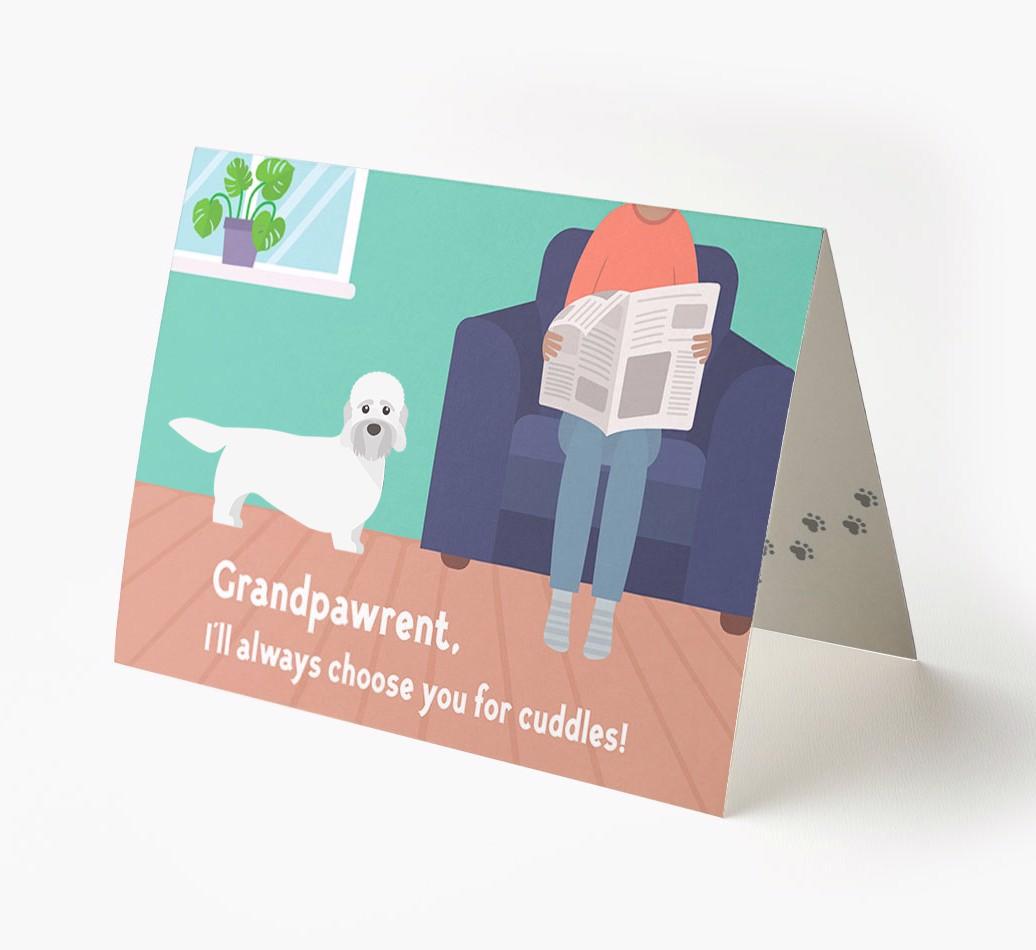'Grandpawrent, I'd Always Choose You For Cuddles' - Personalized {breedFullName} Card