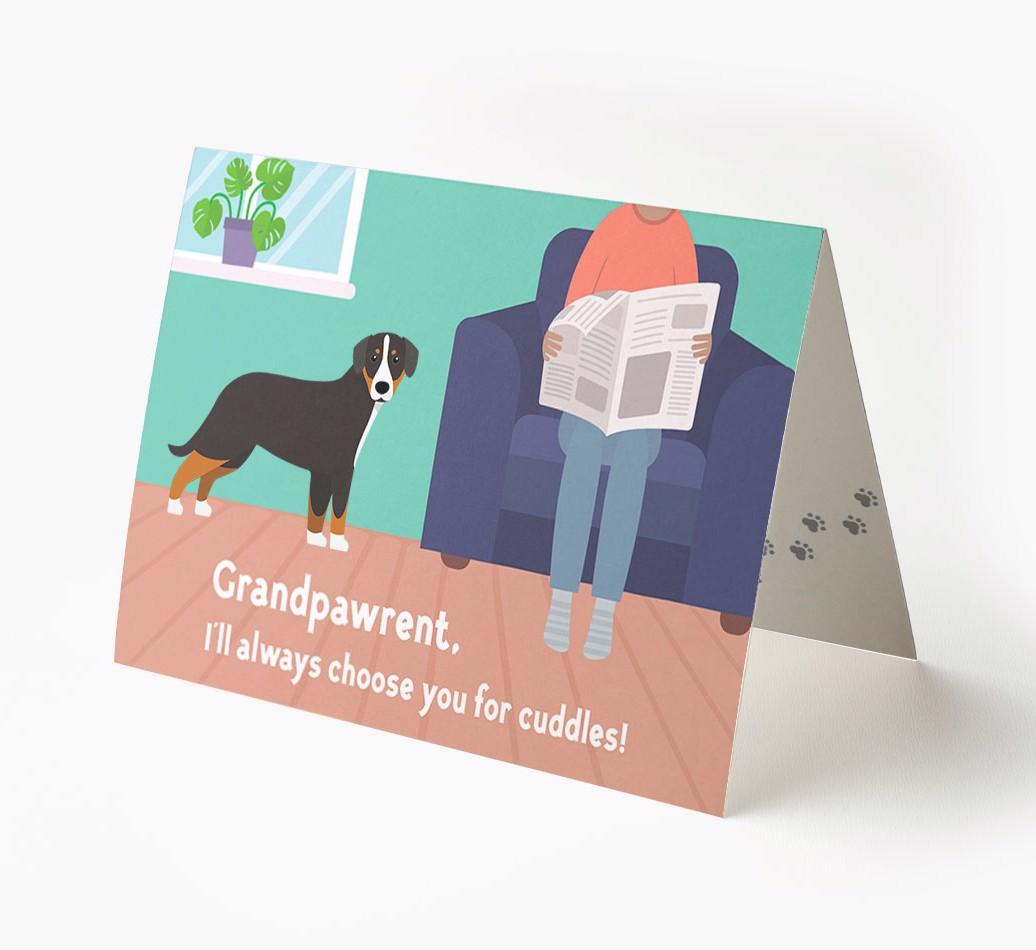 'Grandpawrent, I'd Always Choose You For Cuddles' - Personalized {breedFullName} Card