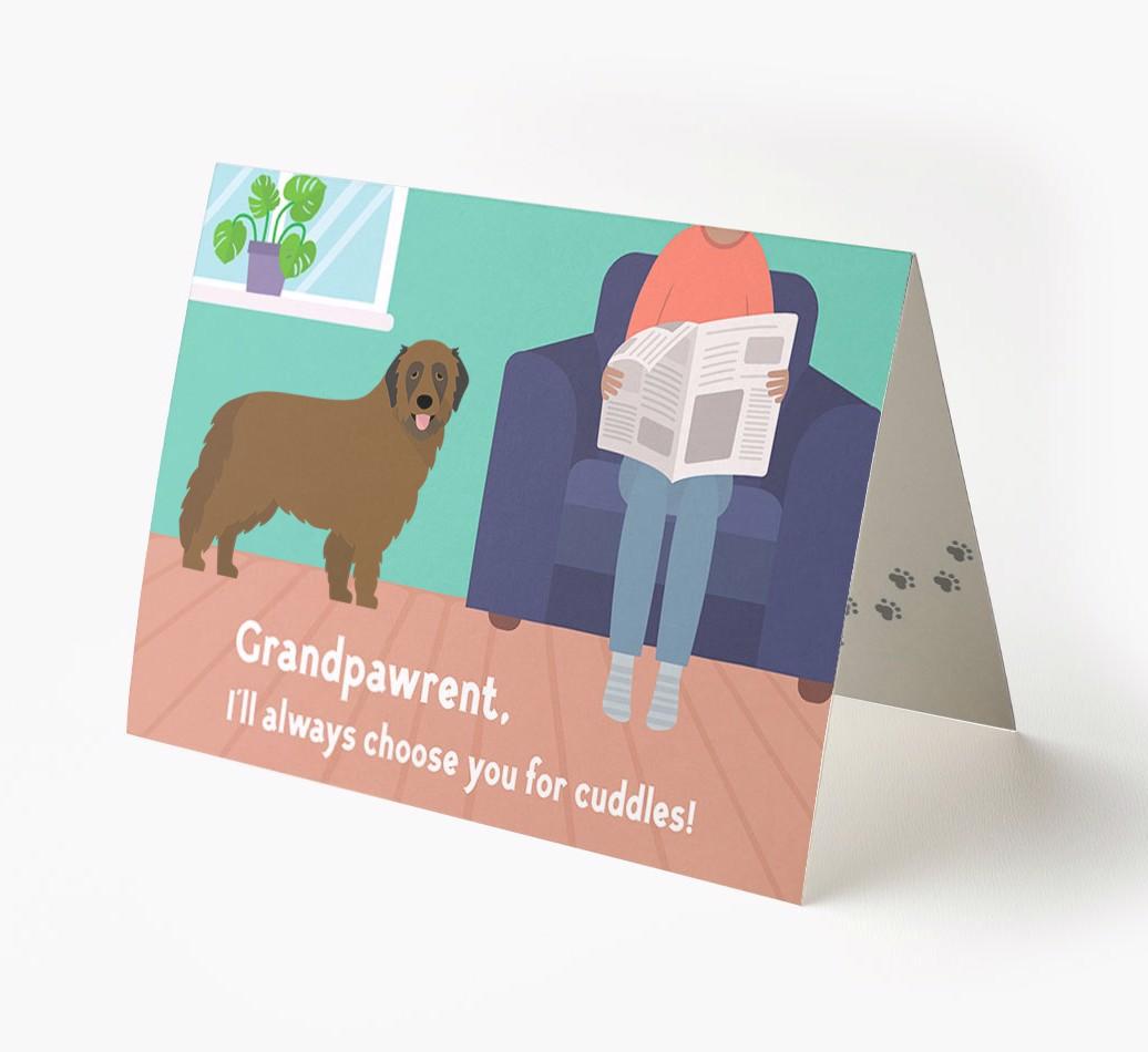 'Grandpawrent, I'd Always Choose You For Cuddles' - Personalized {breedFullName} Card
