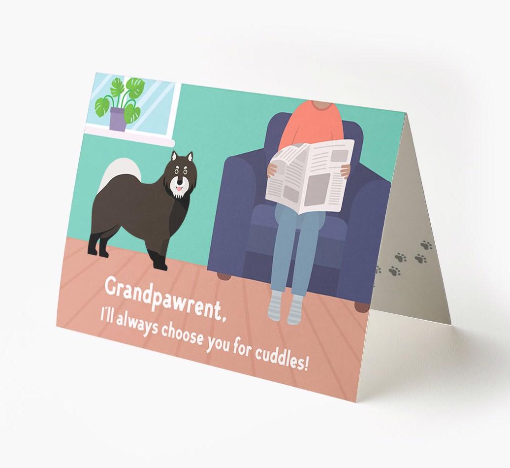 'Grandpawrent, I'd Always Choose You For Cuddles' - Personalized {breedFullName} Card