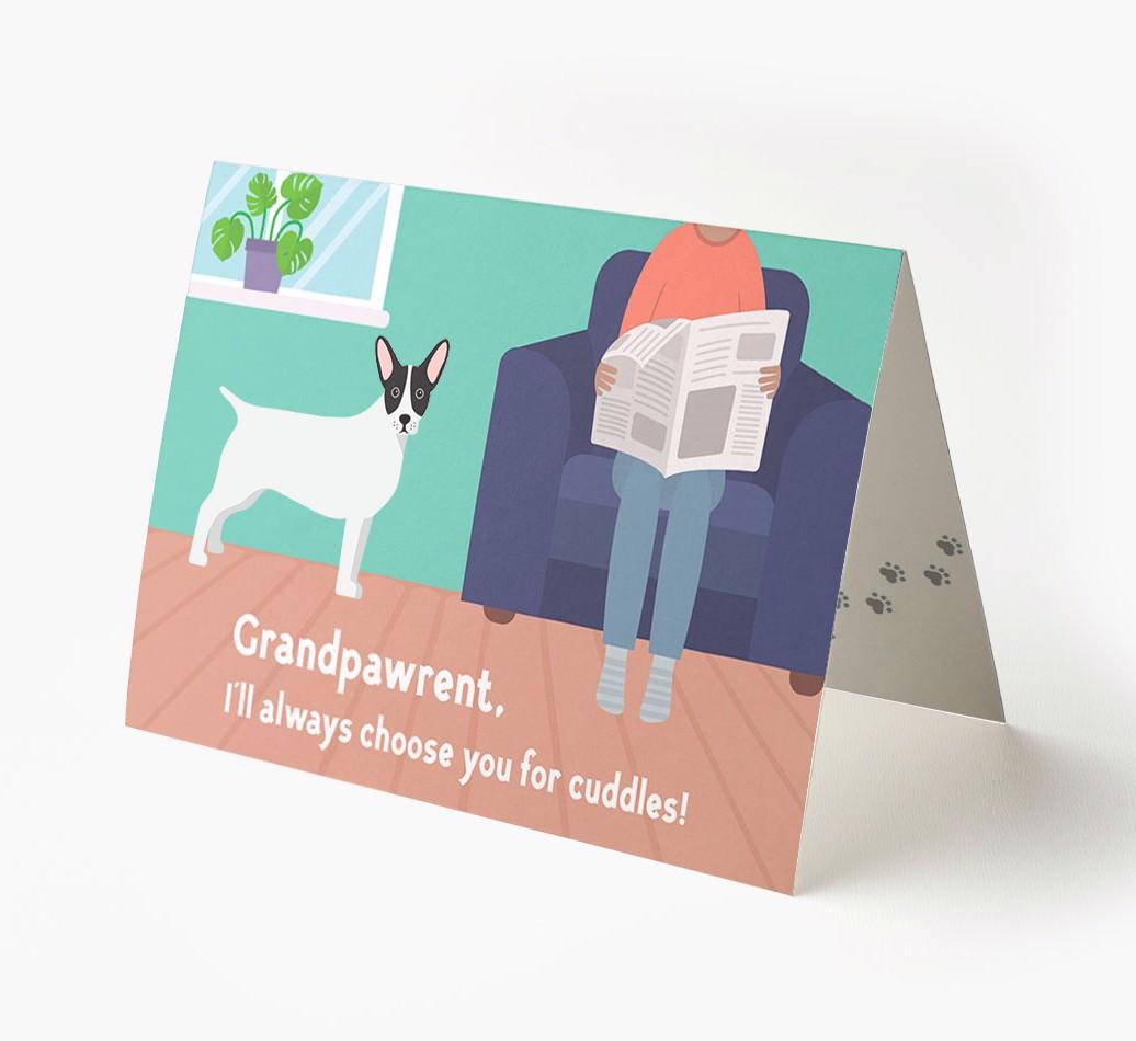 'Grandpawrent, I'd Always Choose You For Cuddles' - Personalized {breedFullName} Card