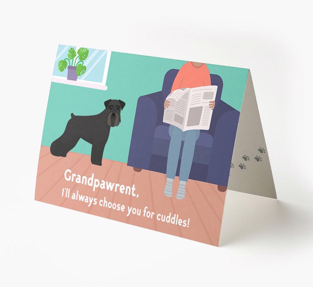 'Grandpawrent, I'd Always Choose You For Cuddles' - Personalized {breedFullName} Card