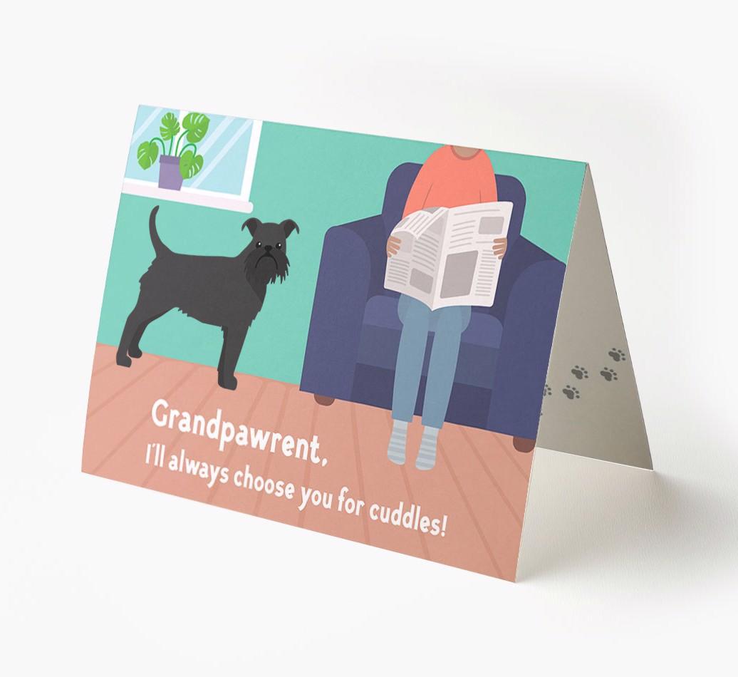 'Grandpawrent, I'd Always Choose You For Cuddles' - Personalized {breedFullName} Card