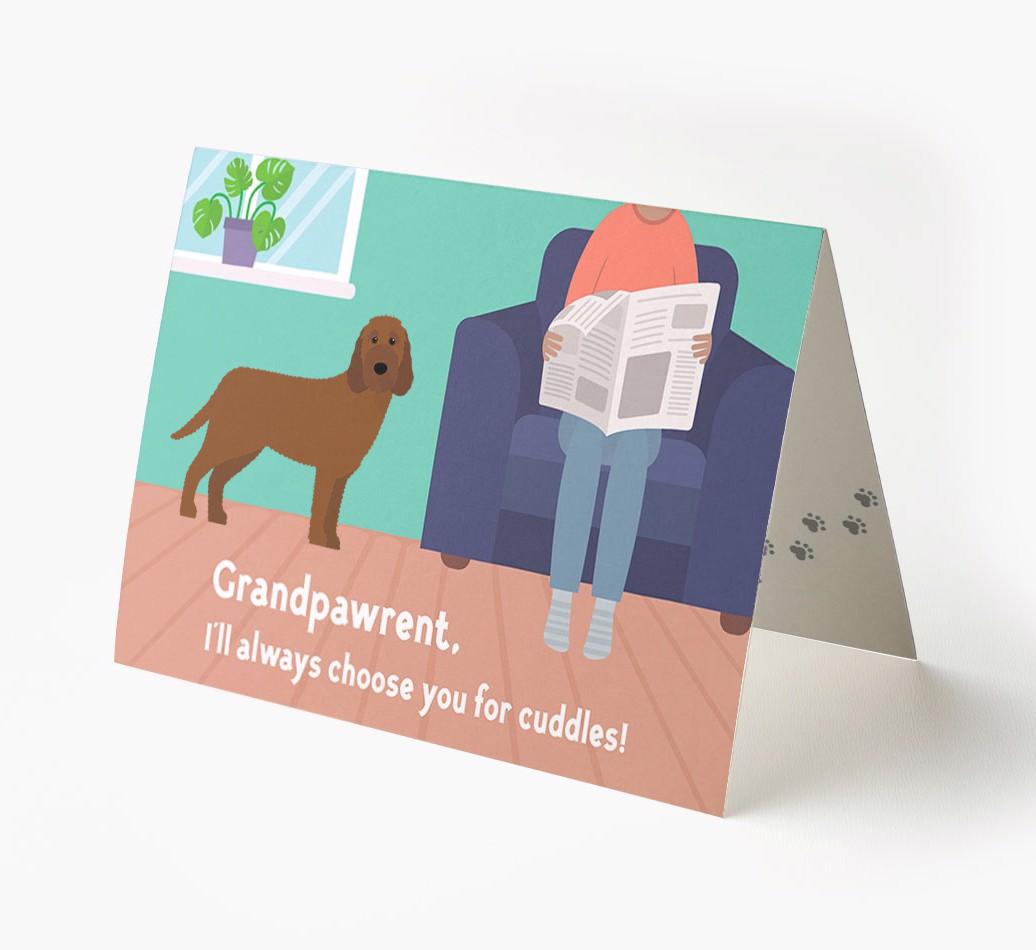 'Grandpawrent, I'd Always Choose You For Cuddles' - Personalized {breedFullName} Card