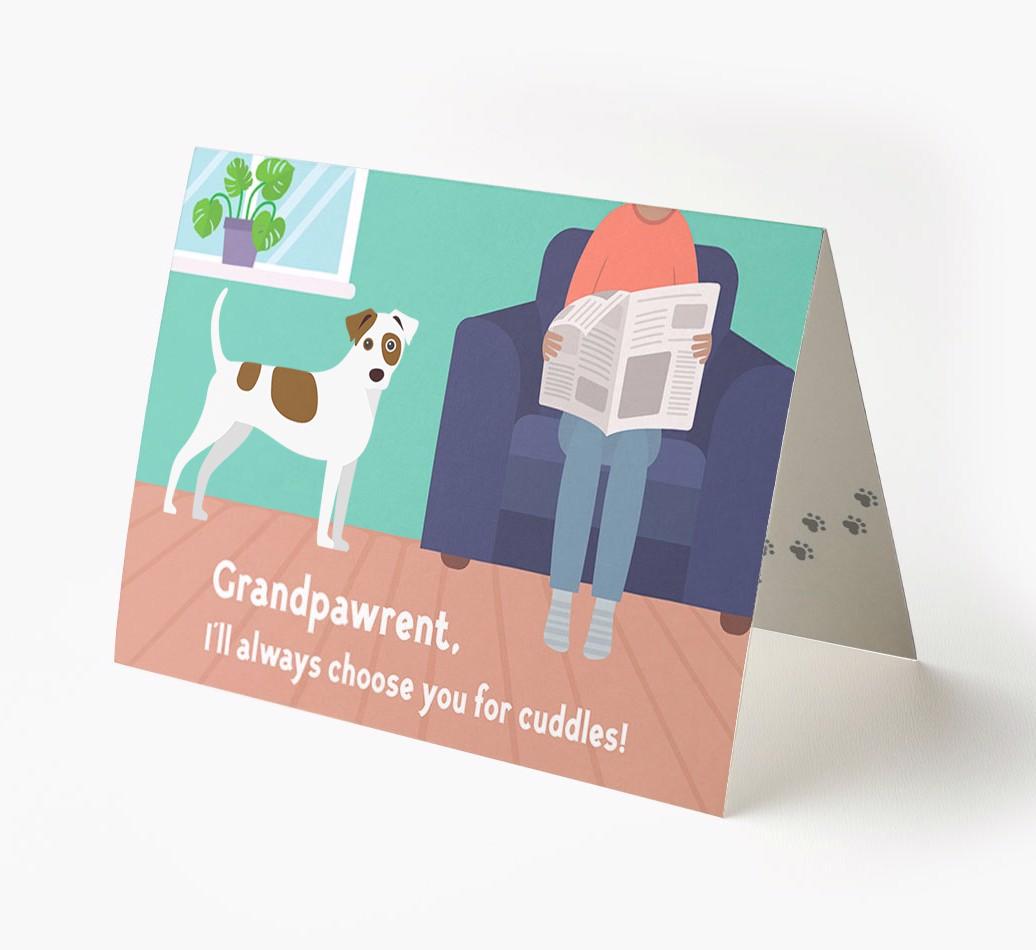 'Grandpawrent, I'd Always Choose You For Cuddles' - Personalized {breedFullName} Card