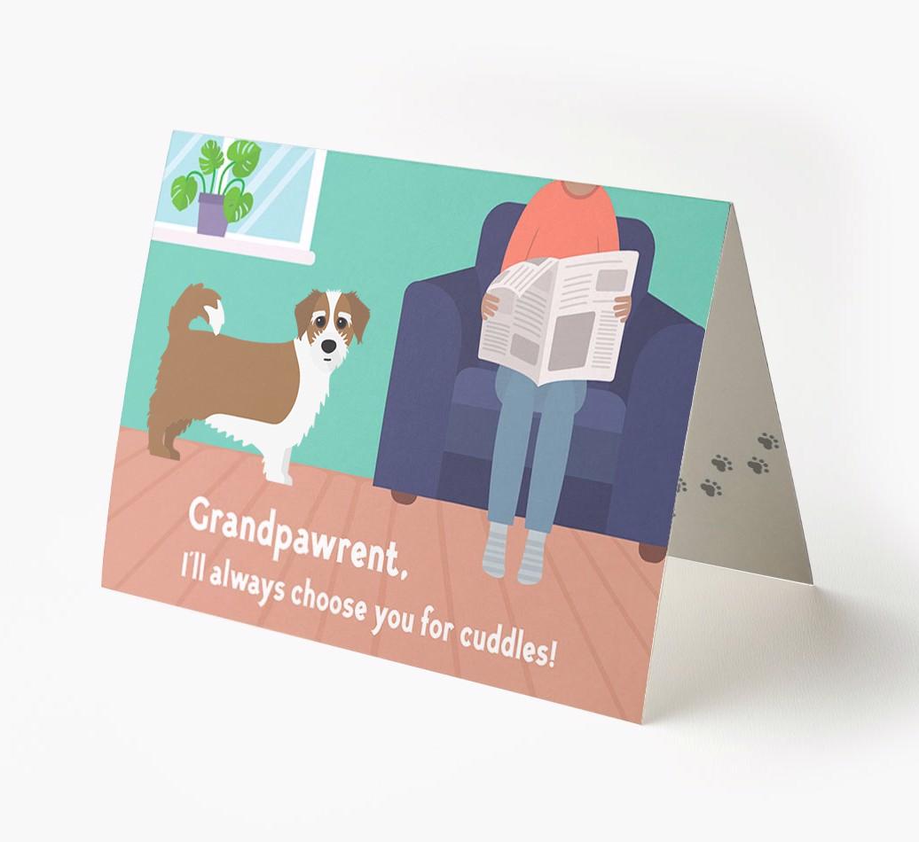 'Grandpawrent, I'd Always Choose You For Cuddles' - Personalized {breedFullName} Card