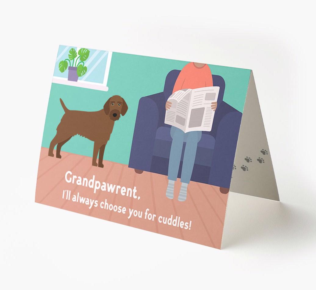 'Grandpawrent, I'd Always Choose You For Cuddles' - Personalized {breedFullName} Card