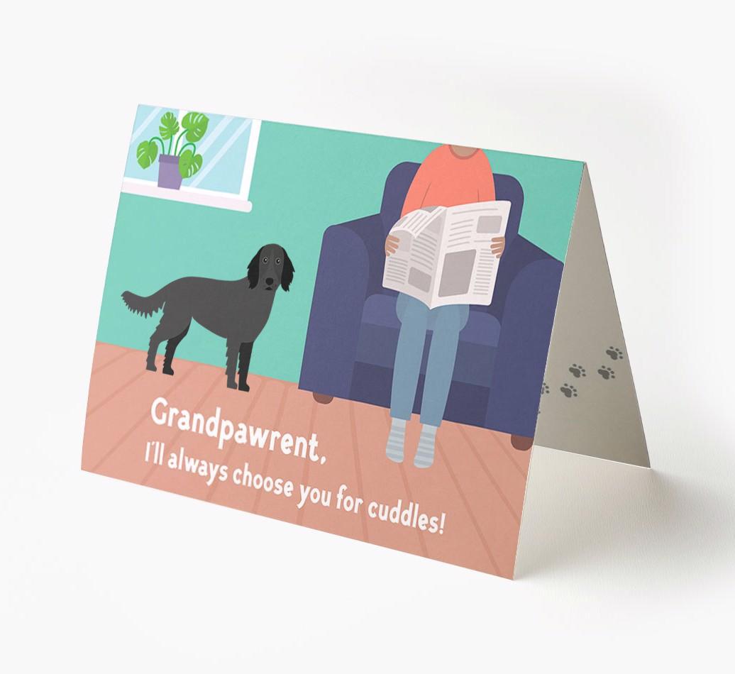 'Grandpawrent, I'd Always Choose You For Cuddles' - Personalized {breedFullName} Card