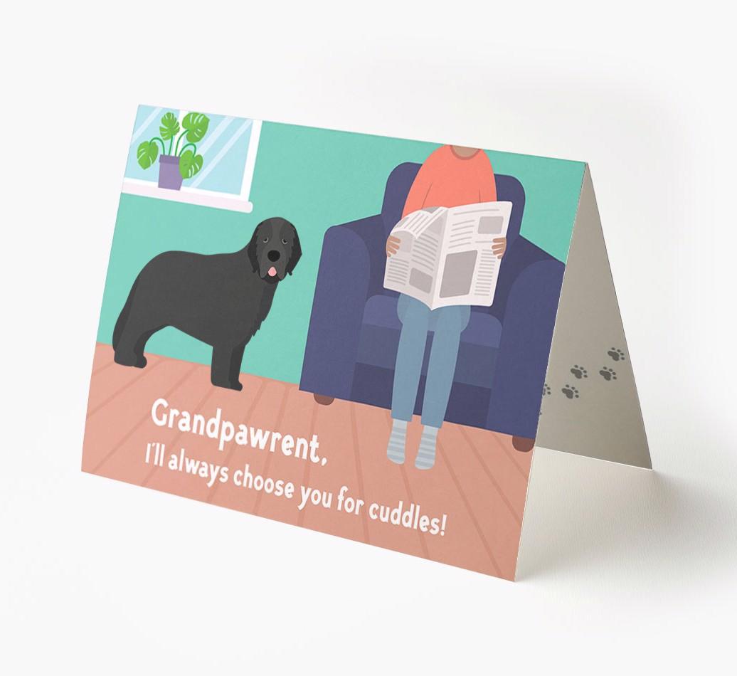 'Grandpawrent, I'd Always Choose You For Cuddles' - Personalized {breedFullName} Card