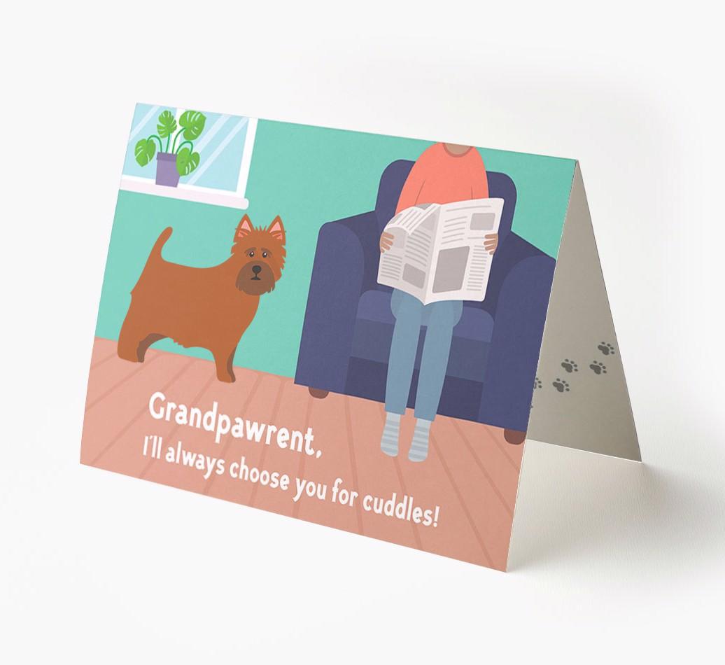 'Grandpawrent, I'd Always Choose You For Cuddles' - Personalized {breedFullName} Card