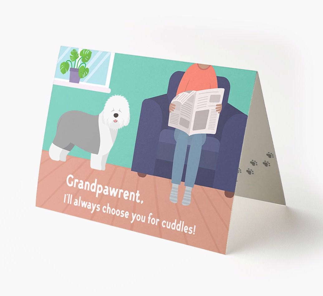 'Grandpawrent, I'd Always Choose You For Cuddles' - Personalized {breedFullName} Card