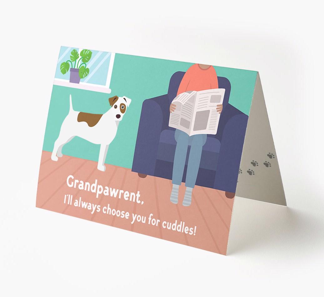 'Grandpawrent, I'd Always Choose You For Cuddles' - Personalized {breedFullName} Card