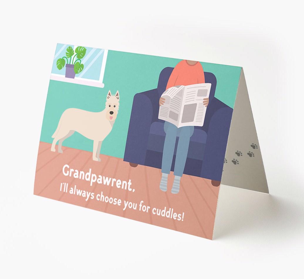 'Grandpawrent, I'd Always Choose You For Cuddles' - Personalized {breedFullName} Card