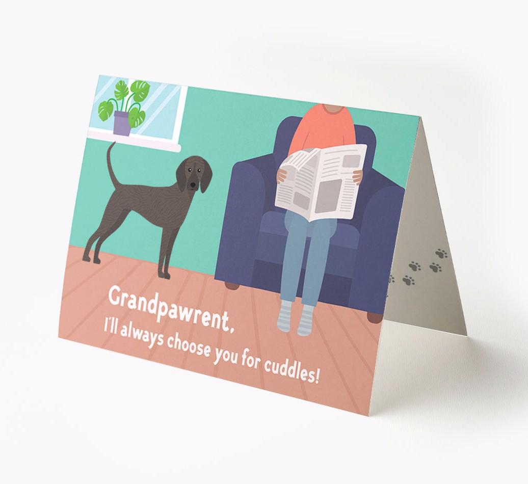 'Grandpawrent, I'd Always Choose You For Cuddles' - Personalized {breedFullName} Card
