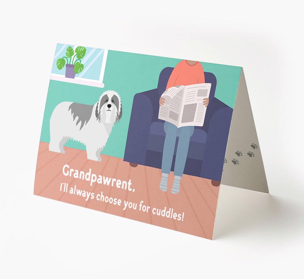 'Grandpawrent, I'd Always Choose You For Cuddles' - Personalized {breedFullName} Card