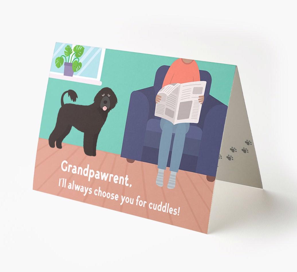 'Grandpawrent, I'd Always Choose You For Cuddles' - Personalized {breedFullName} Card