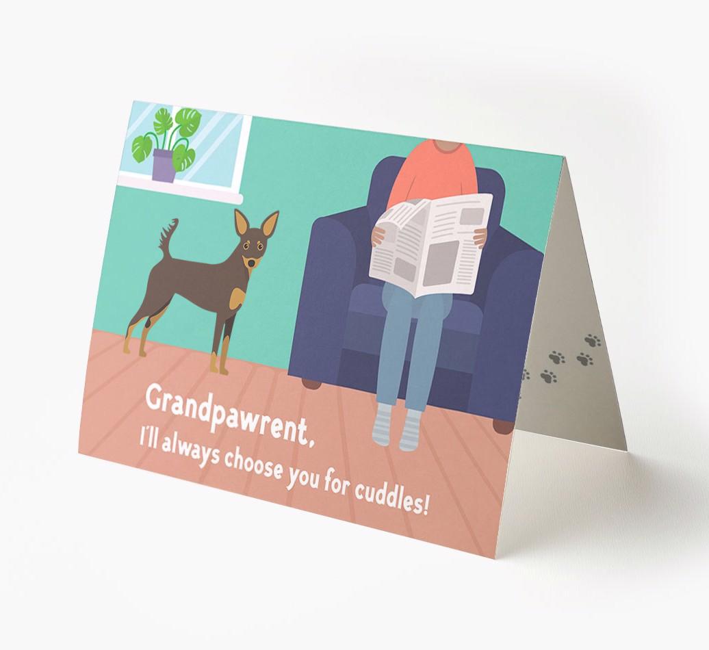 'Grandpawrent, I'd Always Choose You For Cuddles' - Personalized {breedFullName} Card