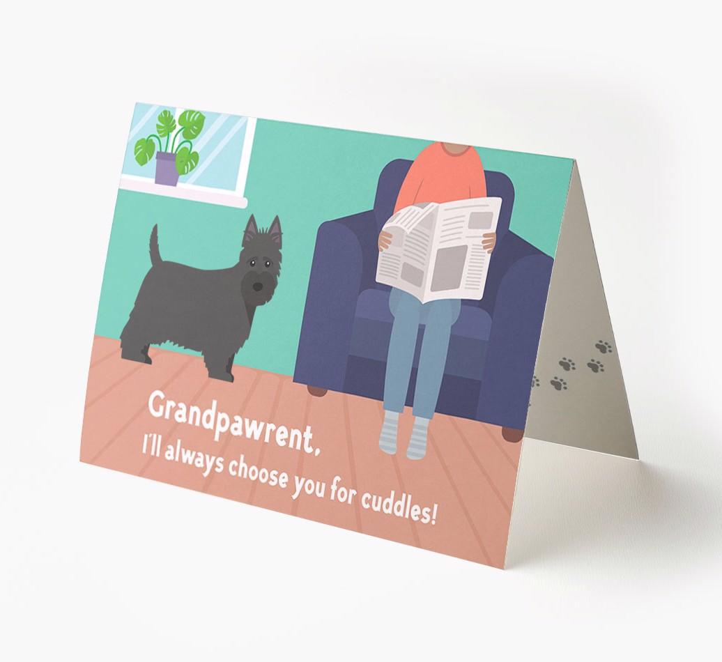 'Grandpawrent, I'd Always Choose You For Cuddles' - Personalized {breedFullName} Card
