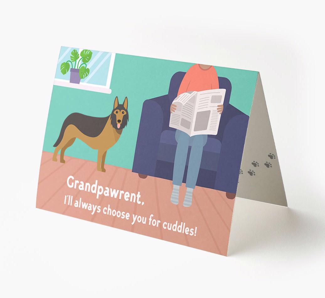 'Grandpawrent, I'd Always Choose You For Cuddles' - Personalized {breedFullName} Card