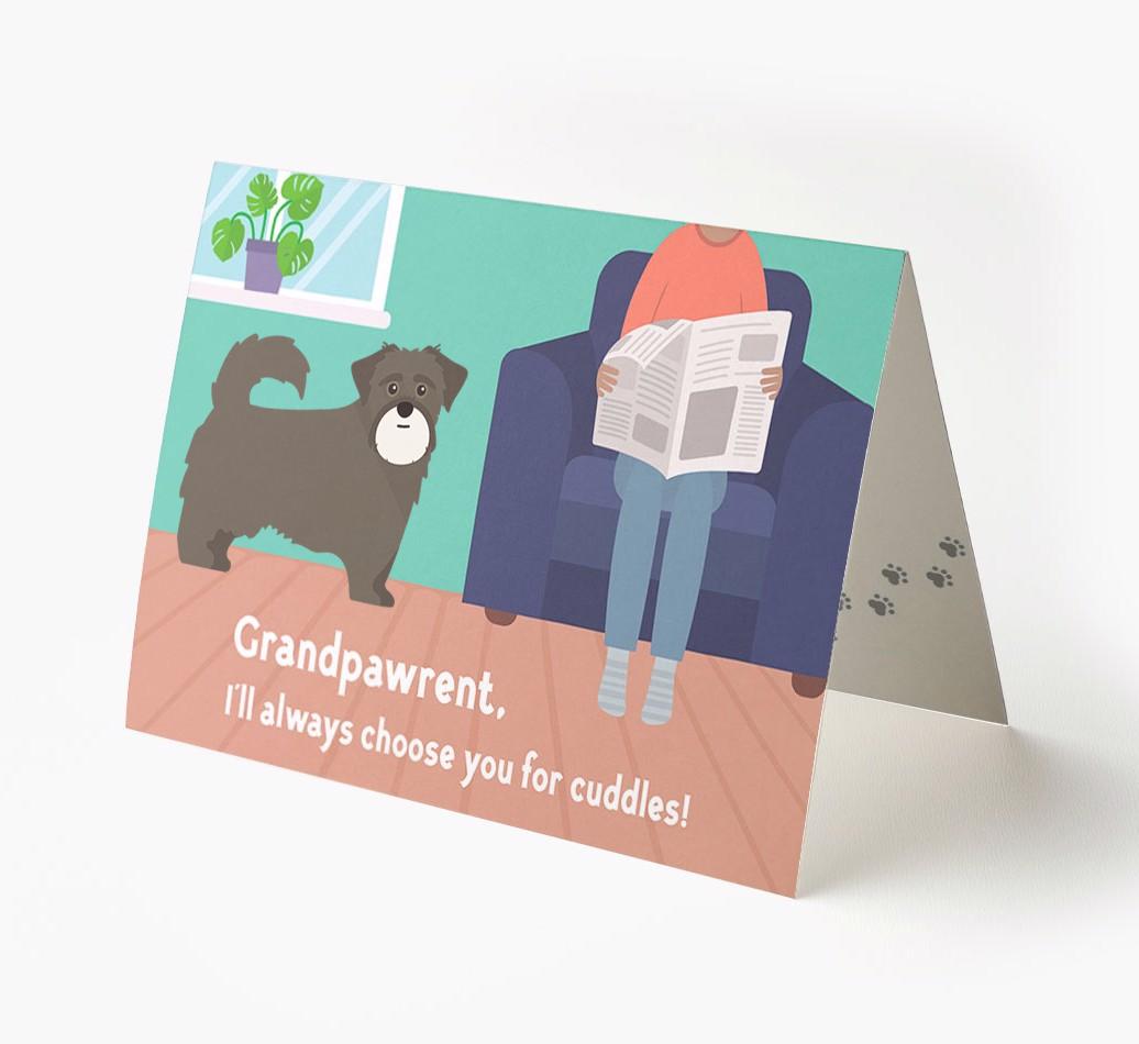 'Grandpawrent, I'd Always Choose You For Cuddles' - Personalized {breedFullName} Card