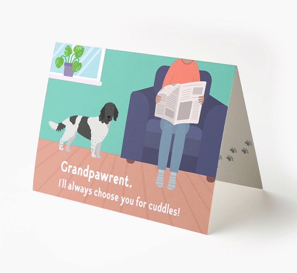 'Grandpawrent, I'd Always Choose You For Cuddles' - Personalized {breedFullName} Card