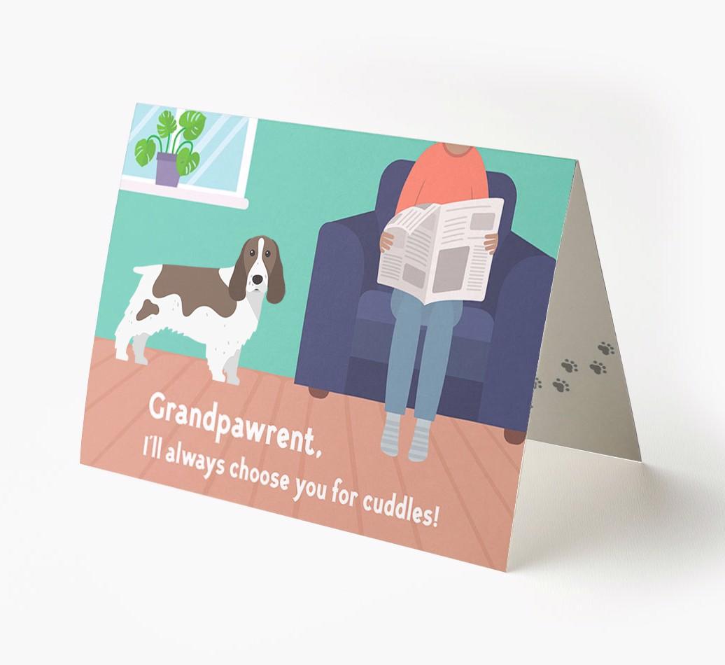 'Grandpawrent, I'd Always Choose You For Cuddles' - Personalized {breedFullName} Card