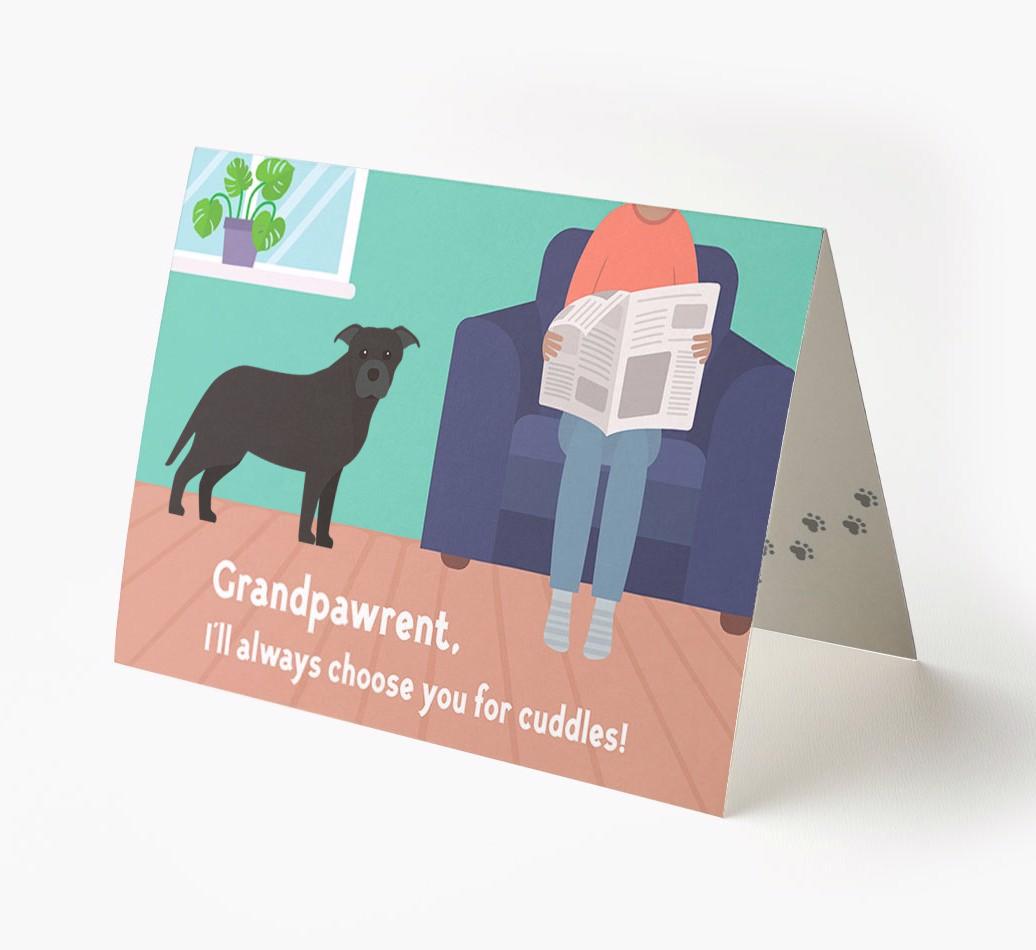 'Grandpawrent, I'd Always Choose You For Cuddles' - Personalized {breedFullName} Card