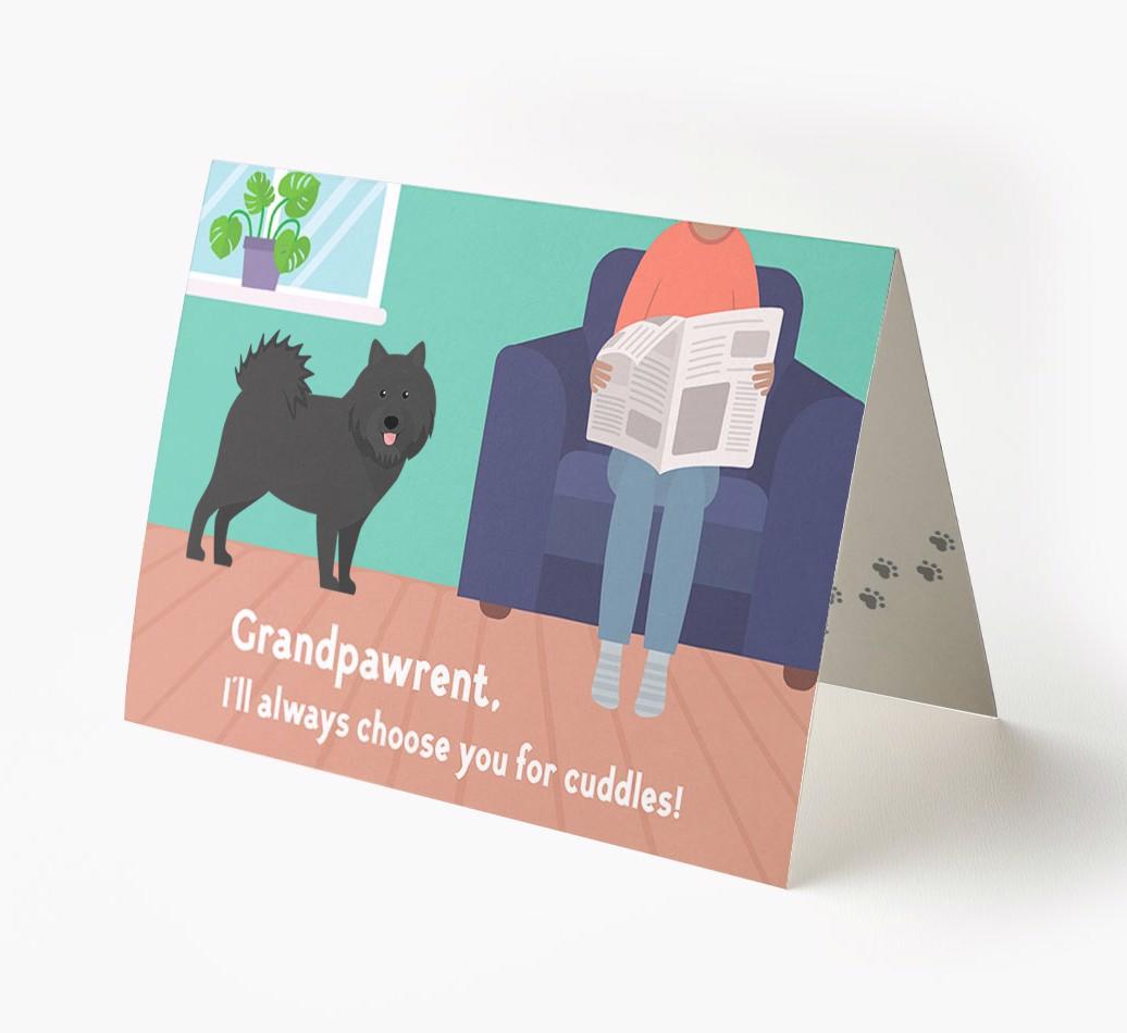 'Grandpawrent, I'd Always Choose You For Cuddles' - Personalized {breedFullName} Card