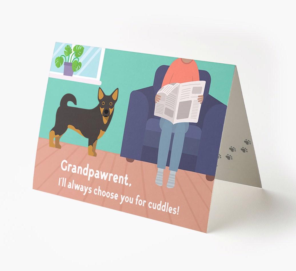 'Grandpawrent, I'd Always Choose You For Cuddles' - Personalized {breedFullName} Card