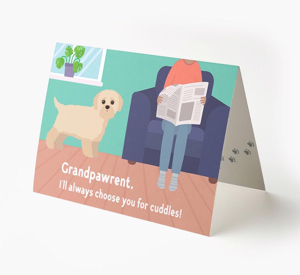 'Grandpawrent, I'd Always Choose You For Cuddles' - Personalized {breedFullName} Card