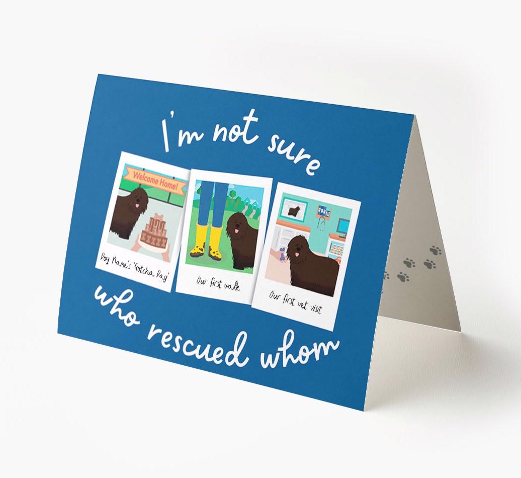 'I'm Not Sure Who Rescued Whom' - Personalized {breedFullName} Card