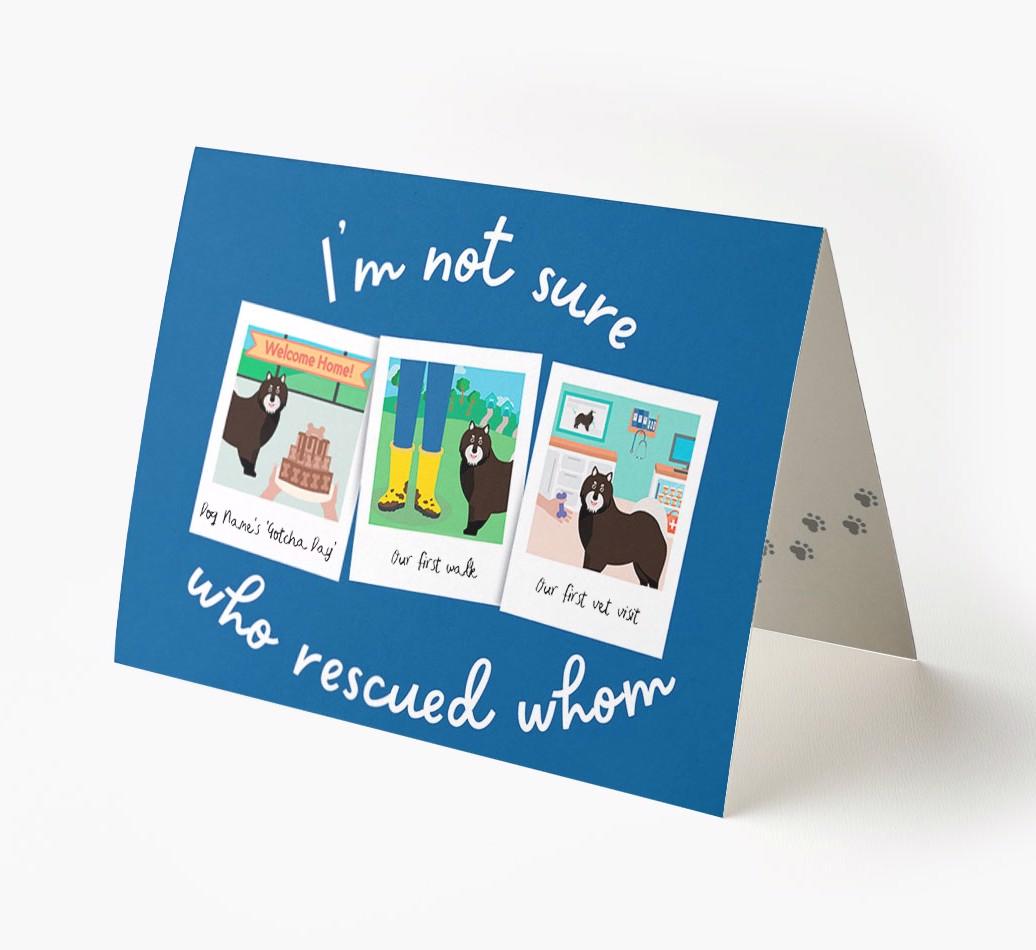 'I'm Not Sure Who Rescued Whom' - Personalized {breedFullName} Card