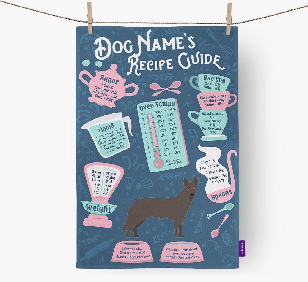 'Recipe Measurements Guide' - Personalized {breedFullName} Tea Towel