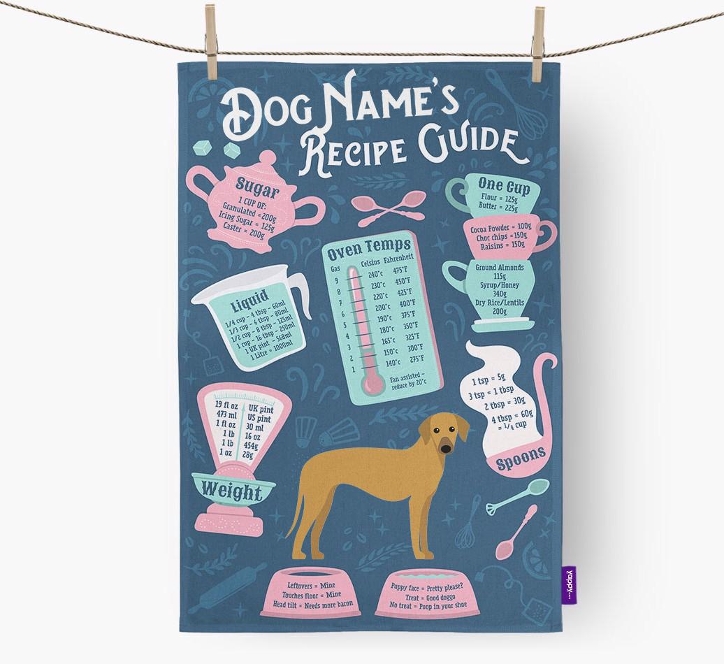 'Recipe Measurements Guide' - Personalized {breedFullName} Tea Towel