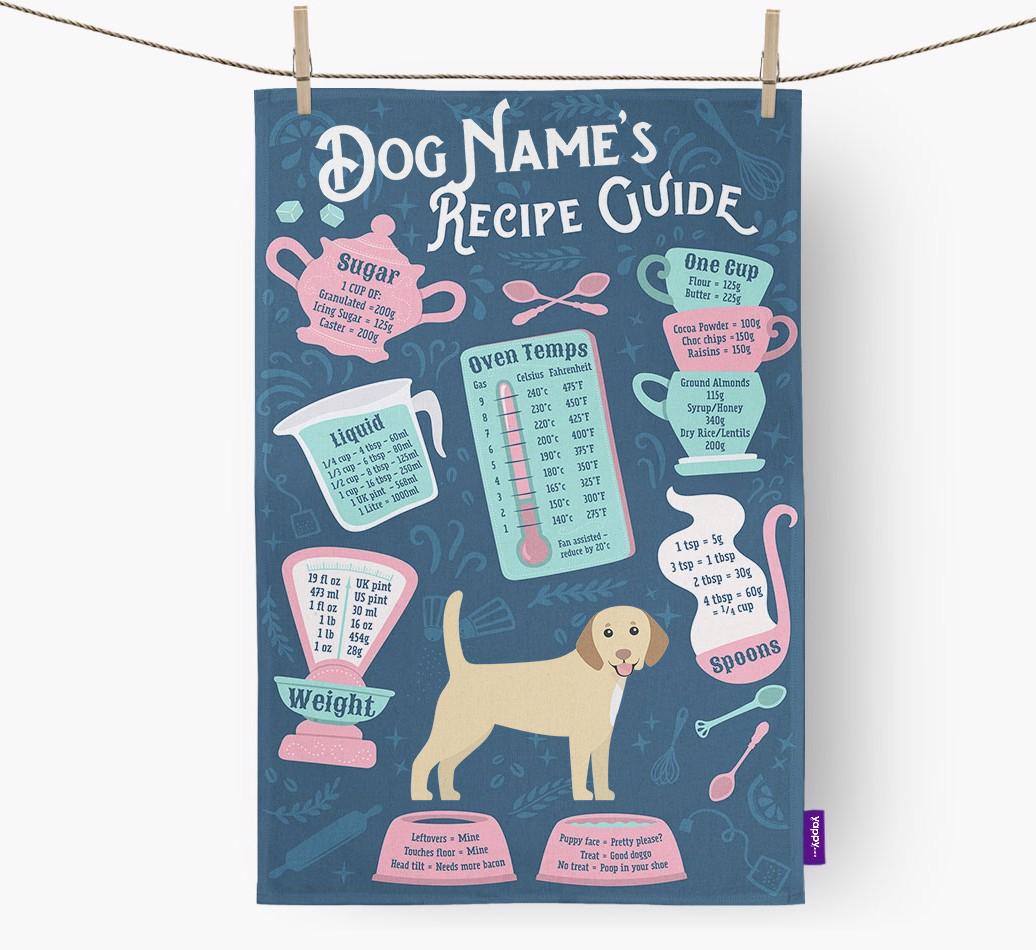'Recipe Measurements Guide' - Personalized {breedFullName} Tea Towel