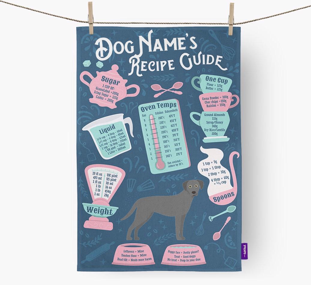'Recipe Measurements Guide' - Personalized {breedFullName} Tea Towel