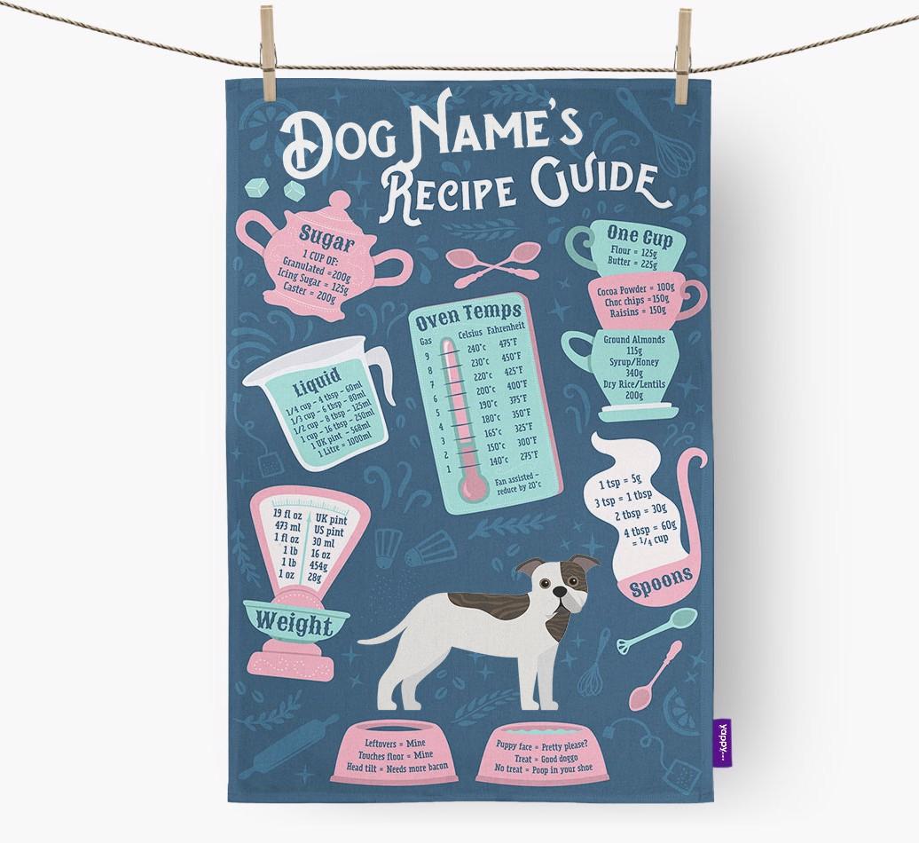 'Recipe Measurements Guide' - Personalized {breedFullName} Tea Towel