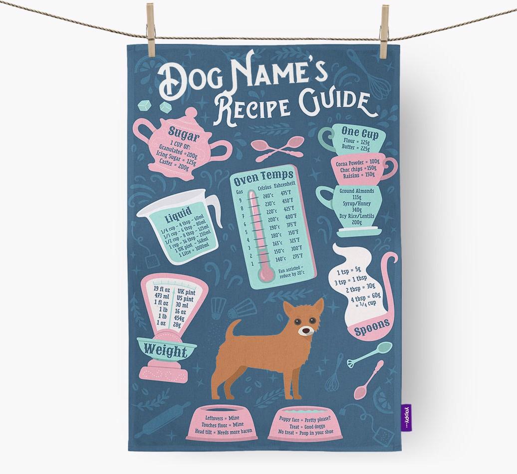 'Recipe Measurements Guide' - Personalized {breedFullName} Tea Towel