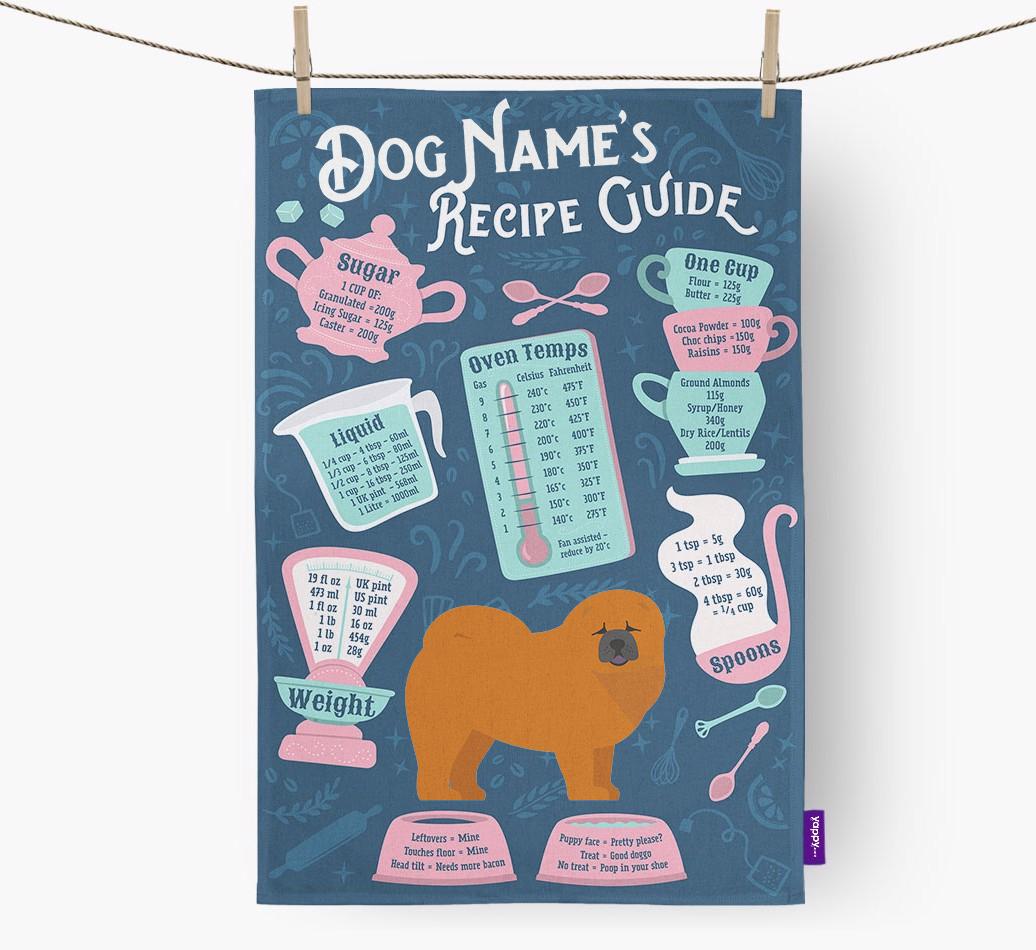'Recipe Measurements Guide' - Personalized {breedFullName} Tea Towel