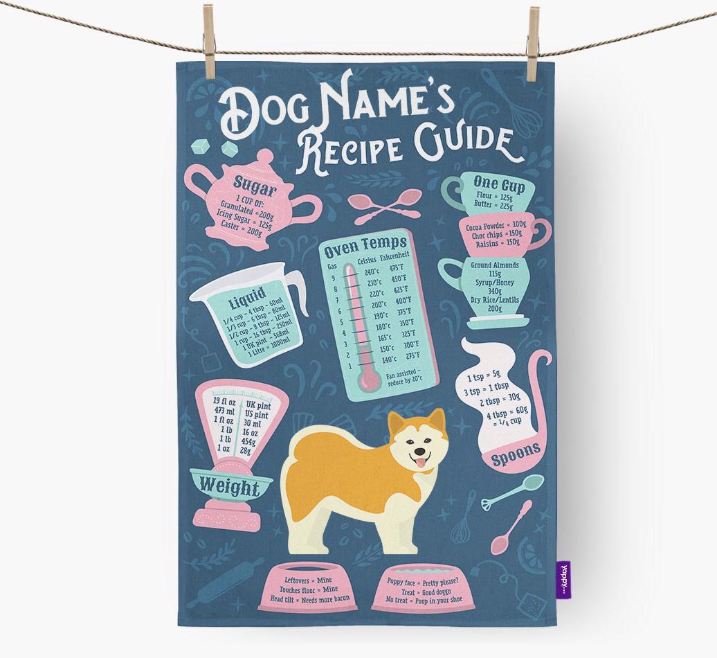 'Recipe Measurements Guide' - Personalized {breedFullName} Tea Towel