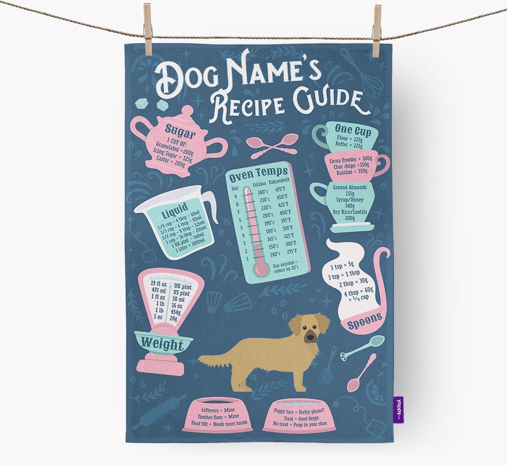 'Recipe Measurements Guide' - Personalized {breedFullName} Tea Towel