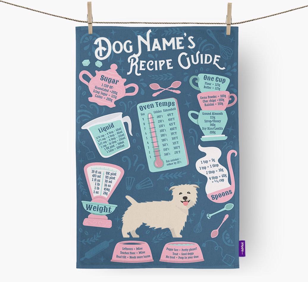 'Recipe Measurements Guide' - Personalized {breedFullName} Tea Towel