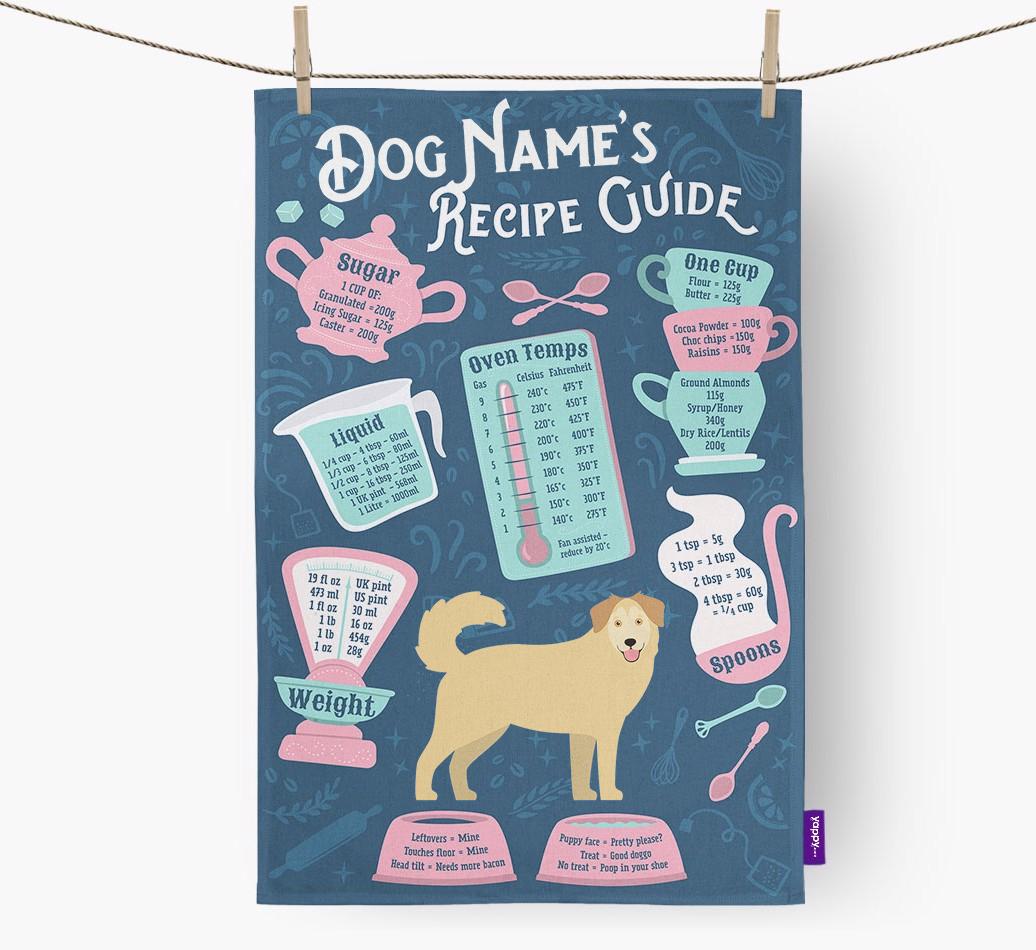 'Recipe Measurements Guide' - Personalized {breedFullName} Tea Towel